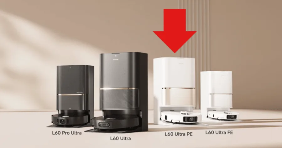 Dreame L60 Ultra PE robot vacuum and included base
